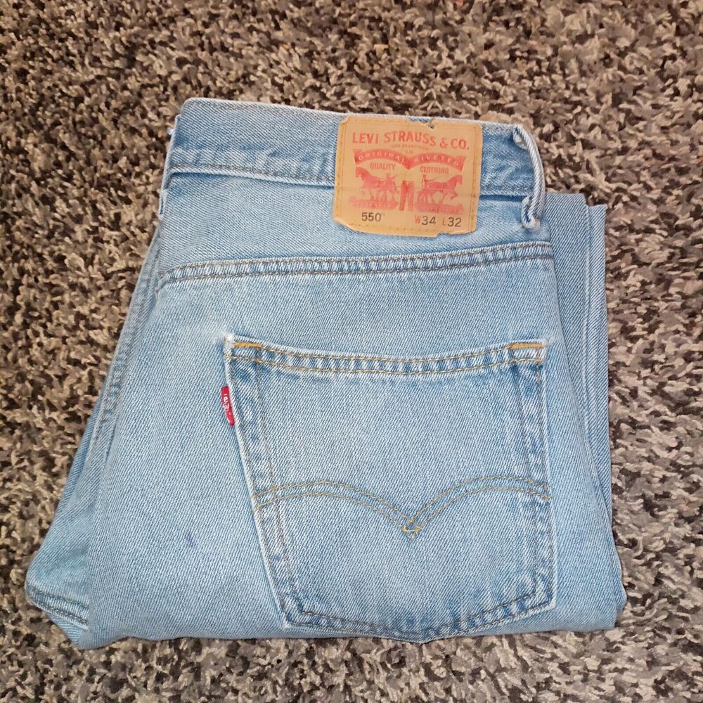 Vinatage Levi's 550 Jeans Mens 34x30.5 Blue Relaxed Fit Western Cowboy